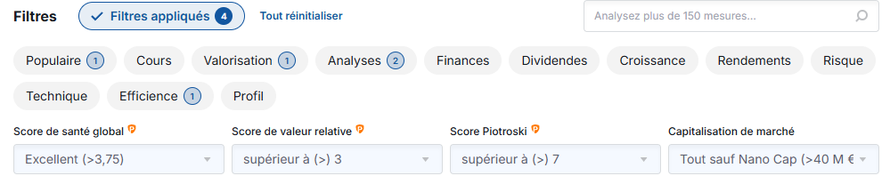 Critères Paris sur la valeur