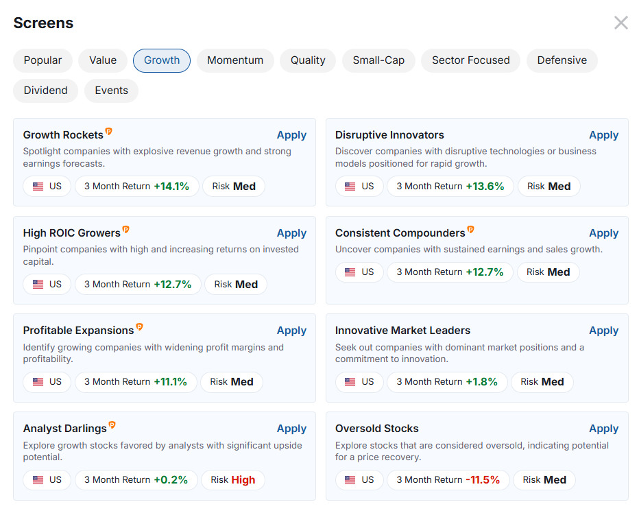 InvestingPro Strategies