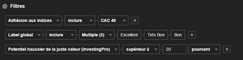 Recherche meilleures actions CAC 40