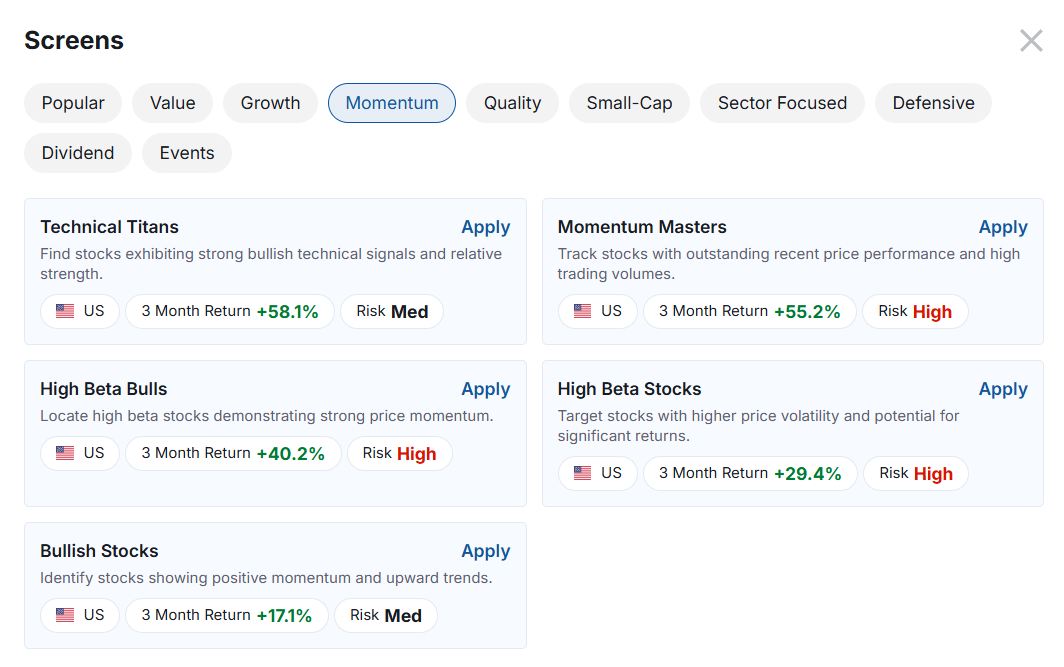 InvestingPro Strategies