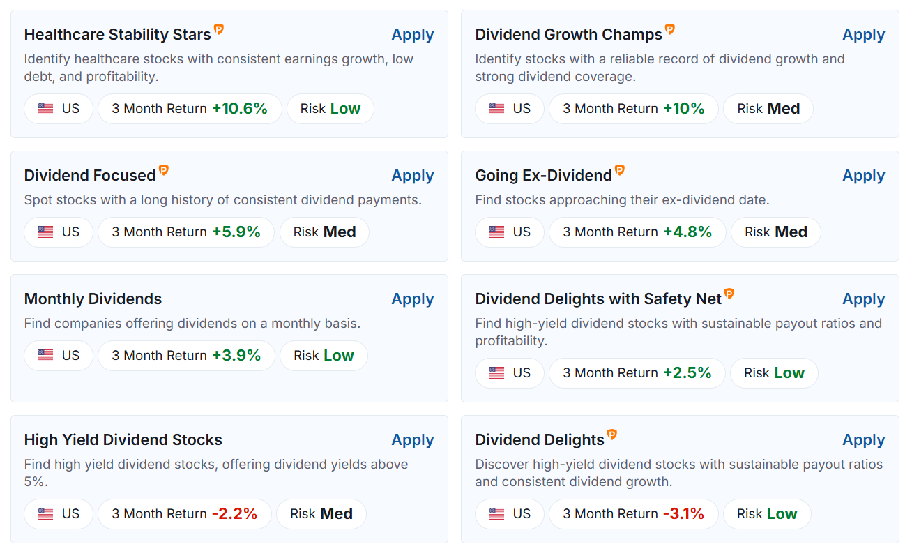 InvestingPro Stock Screener