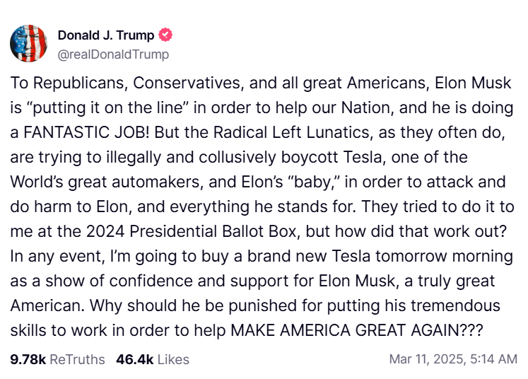 Donald Trump Tesla
