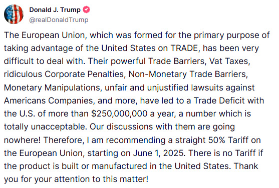 Déclaration de Trump sur Truth Social