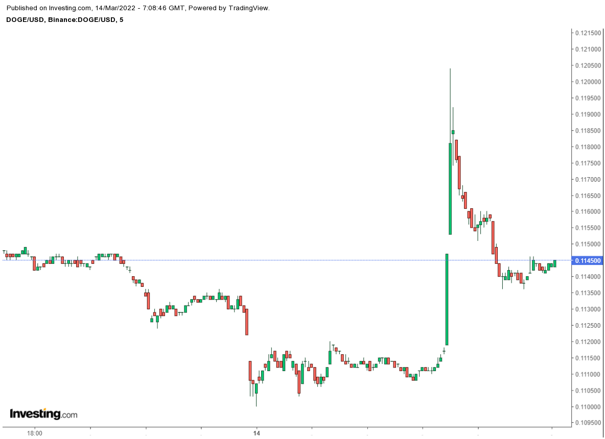 Dogecoin - Graphique 5 minutes