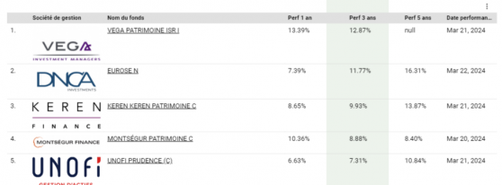 Top 5 Fonds Mixtes Europe Défensif